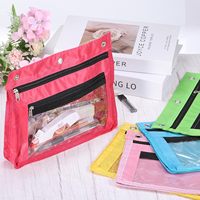 Pochette à crayons extensible pour stylo à fermeture éclair transparente étanche avec logo personnalisé pour classeur à 3 anneaux, sac à crayons à fermeture éclair en tissu Oxford