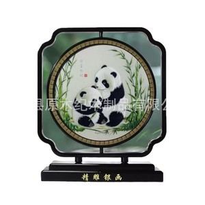 Marco de Exhibición para Bordados de Suzhou, Hecho a Mano en Madera, Adorno Tradicional para Regalo, Cuadrado, para Sala de Estar, Estudio o Entrada - Product Image 4