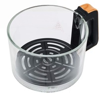 Friteuse à air 4L 700W, corps transparent, commande supérieure, couleur or rose, revêtement antiadhésif PFA, protection contre la surchauffe, friteuse à air numérique