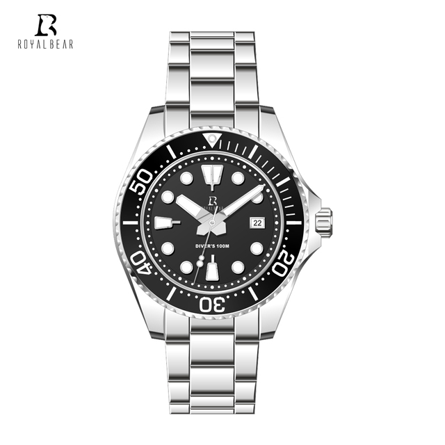 10 ATM Outer Casing 316L Japan NH35 Movement Diver Watch Luxury Mechanical Watch with Super Luminous Hands