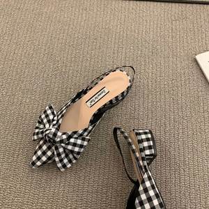 OEM/ODM French Thick Heel Bow <strong>Closed</strong> <strong>Toe</strong> <strong>Sandals</strong> Elegant Pointed Fashion <strong>Women's</strong> Shoes - Product Image 6