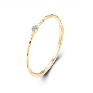 Bague pour femme <span class=keywords><strong>en</strong></span> or 18 carats véritable, simple et élégante, avec mosaïque de diamants de laboratoire et de diamants Mosan, style Ins - Product Image 1