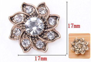 OEM Vintage Metal perlas flor apliques Rhinestone botón hecho a mano DIY accesorios de joyería - Product Image 6