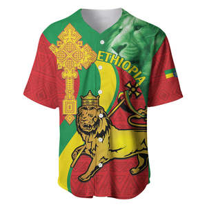 Etiopía Derg Downfall Day béisbol Jersey etíope León Judah impreso 100% poliéster 3D patrón transpirable al por mayor - Product Image 2