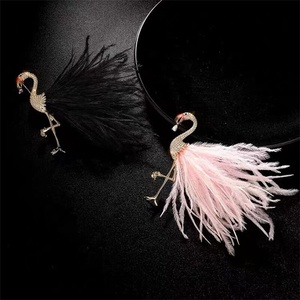 XILIANGFEIZI韓国デザイナー銅ジルコンブローチピンジュエリー女性用K14ゴールドフラミンゴブローチ - Product Image 4