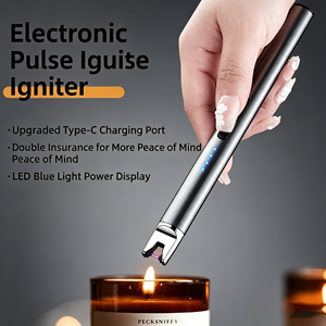 Briquet à bougie USB rechargeable en métal de qualité supérieure, allumeur à impulsions coupe-vent avec long cou flexible pour bougies parfumées et spa à domicile - Product Image 2