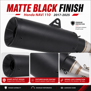 Sistema <span class=keywords><strong>de</strong></span> Escape Completo para Motocicleta, Tubo <span class=keywords><strong>de</strong></span> Escape Delantero y Silenciador para <span class=keywords><strong>Honda</strong></span> <span class=keywords><strong>NAVi</strong></span> 110 Scooter 2017-2025, Acero Inoxidable - Product Image 2