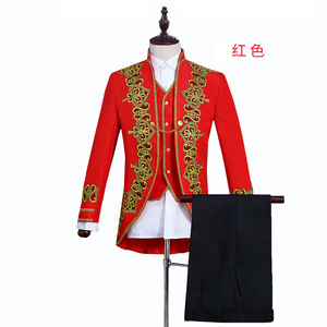 Costume da Uomo Medievale per Feste in Maschera, Set da <span class=keywords><strong>Principe</strong></span> Re Rinascimentale con Giacca, Gilet, Pantaloni e Top Stampato per Natale e Carnevale - Product Image 3