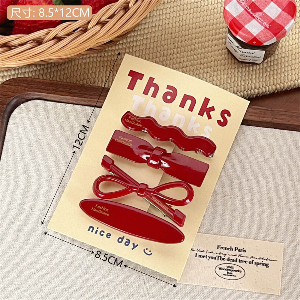 คลิปหนีบผมแบบผูกโบว์2ชุดไม่มีการ์ด