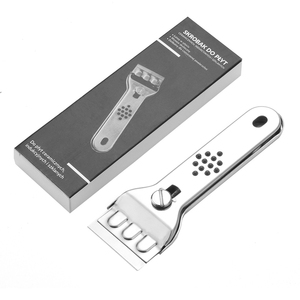 Herramienta de raspador de barbacoa de cocina, empuñaduras antideslizantes con cuchillas reemplazables para barbacoa, vitrocerámica, <span class=keywords><strong>horno</strong></span>, azulejo de suelo, <span class=keywords><strong>pala</strong></span> de limpieza de vidrio - Product Image 1