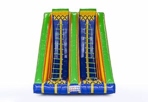 Adultes Balance Double Lane <span class=keywords><strong>Jacobs</strong></span> Ladder Wipeout Game Interactive Gonflable Twister Ladder Gonflable Rock Climbing Wall - Product Image 2