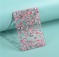 Vente en gros Transparent irisé 3mm feuille acrylique à motif de paillettes publicitaires