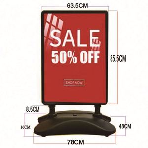 Double-Side Floor Standing Aluminum Alloy <b>A1</b> Advertising <b>Poster</b> Stand with Wheels Easy Move - Product Image 2