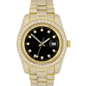 Fournisseur OEM de montres personnalisées avec diamants, montres de luxe haut de gamme en zircon cubique, montres Hip Hop Iced Out avec diamants pour hommes - Product Image 5