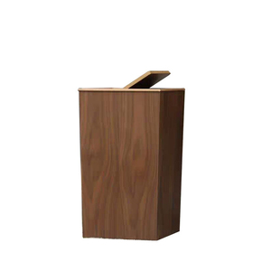 Bidone della spazzatura in legno unico di alta qualità senza coperchio moderno Hotel adatto bidone della spazzatura per rifiuti - Product Image 6