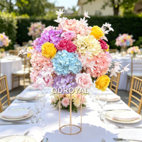 Großhandel Rosa-Weiße 50-60cm Künstliche Seiden-Blumenkugeln Hochwertige Hochzeits-Tischdekoration Blumenkugel für Veranstaltungen