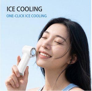Ventilador de mano turbo con enfriamiento por hielo, tamaño de bolsillo, con mosquetón, 3 velocidades, recargable por USB, mini ventilador portátil para viajes y exteriores. - Product Image 5