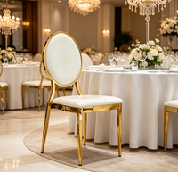 Chaise de banquet empilable pour hôtel et événements, avec cadre métallique doré/argenté et coussin rembourré, certifiée SGS & BIFMA, vente en gros directe usine