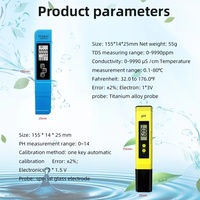 Combo de mètres numériques PH02 et de mètres TDS EC Temp, mètres de pH de type stylo, testeur TDS EC pour l'eau potable