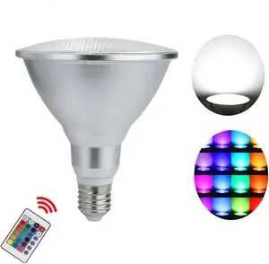 หลอดไฟ LED RGB เปลี่ยนสีได้16สีหลอดไฟสปอตไลท์ควบคุมระยะไกล RGB สำหรับ E27 Ac85-265v PAR20/PAR3/PAR38 LED RGB