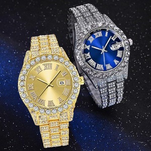 Reloj de pulsera analógico de cuarzo para hombre con diamantes de imitación y cristales, estilo Iced-Out - Product Image 5