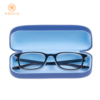 Étui à lunettes rigide ovale en grain de litchi texturé, anti-rayures, doublure en flanelle, logo personnalisé, plusieurs couleurs, vente en gros