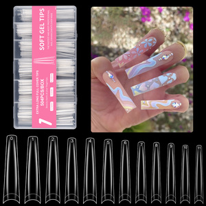 <span class=keywords><strong>Uñas</strong></span> Postizas Extra <span class=keywords><strong>Largas</strong></span> con Diseño <span class=keywords><strong>de</strong></span> Pipa <span class=keywords><strong>de</strong></span> Agua, Logotipo Personalizado, Diseño Puntiagudo, 504 Piezas en Caja, Transparentes, Cobertura Completa, Tamaño Grande - Product Image 2