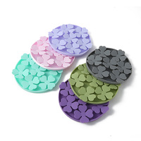 Gamelle d'alimentation lente en silicone à motif floral, avec base à ventouse, antidérapante, étanche, de qualité alimentaire, portable et moderne pour animaux de compagnie