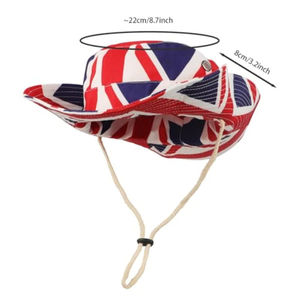 Sombrero <span class=keywords><strong>de</strong></span> Vaquero Americano <span class=keywords><strong>de</strong></span> Doble Cara Solpop para Mujer, con Bandera Union Jack, Ala Ancha, para Fiestas, Partidos <span class=keywords><strong>de</strong></span> Fútbol Mundial - Product Image 3