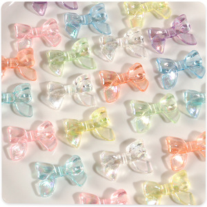 Cuentas de Acrílico Lucite con Forma de Lazo y Agujero para Hacer Joyería DIY, Decoración de Cadenas para Teléfonos y Collares, Surtido Mixto de Color Rosa - Product Image 3