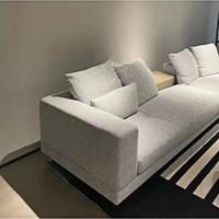Ensemble de canapés de luxe italiens pour salon, meubles modernes en tissu et cuir