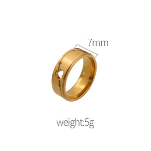 Heart Shape Hollow <b>Titanium</b> Steel <b>Ring</b> Gold Women's Fashion Jewelry Gift - Product Image 4