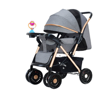 Poussette multifonctionnelle pour enfants à vue panoramique, pliable, pour nouveau-nés - Peut être utilisée en position assise ou allongée