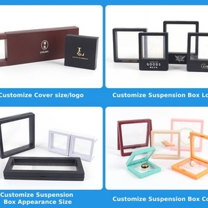 Wholesale Custom Transparent Plastic PE Film 3D Floating Frame Square/Round Shape Jewelry Packaging Display <b>Boxes</b> Cases Storage - Product Image 6