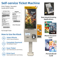 Terminal de autoservicio para cine en centros comerciales con función de impresión dual de boletos y tarjetas con foto
