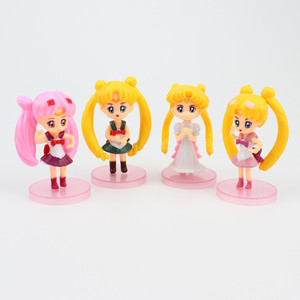 Sailor Moon Cake Decorations 6cm Dolls Reusable Birthday Cake Toppers 4-Piece Set - Product Image 2
