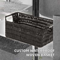 Panier de rangement en PP tissé à la main, moderne, imperméable, personnalisé, de haute qualité, écologique, multifonctionnel, avec poignée