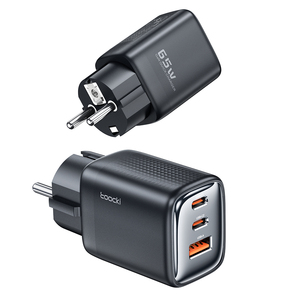 Toocki pequeño portátil Grouded 65W KR <span class=keywords><strong>enchufe</strong></span> 3 puertos Gan cargador <span class=keywords><strong>Usb</strong></span> C múltiple PD carga rápida para móviles portátiles y teléfonos - Product Image 4