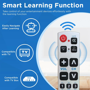 Télécommande universelle infrarouge A-TV2 OEM ODM, nouveaux boutons larges pour les seniors : facile à utiliser, apprenable. Idéal pour les téléviseurs et les décodeurs - Product Image 3