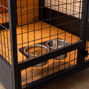 Gabbia per Cani in Acciaio Inossidabile con Telaio in Metallo, Doppia Porta e Ruote per Negozi di Animali e Parcheggi per Cani - Product Image 4