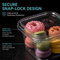 Gobelet carré en PET transparent pour mousse, récipient alimentaire de qualité supérieure avec couvercle hermétique, idéal pour la pâtisserie, la restauration et les fêtes