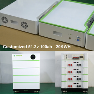 플로어 스탠드 타입 일체형 태양 에너지 시스템 리튬 이온 쌓을 수 있는 배터리 51.2V 10kw 20kw 30kw LifePO4 배터리 팩