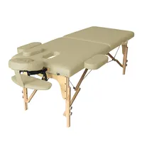 ला फर्म अच्छी गुणवत्ता कारखाने की आपूर्ति 2 खंड ऊंचाई समायोज्य लकड़ी की मेज डे मालिश Foldable पोर्टेबल स्पा बिस्तर MassageTable