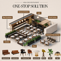 Ensemble de meubles de luxe sur mesure pour café, restaurant et restauration fine, tables et chaises pour projets de restaurants commerciaux