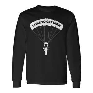 Me gusta hacer saltos en paracaídas, camiseta de manga larga con diseño de paracaídas - Product Image 1