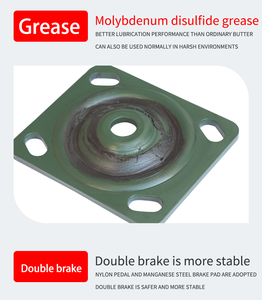 YTOP 4" 5" 6" 8" Schwarze Gummi-Rollen, Feststell- oder Lenkrollen, Hochleistungsrollen aus Manganstahl - Product Image 5