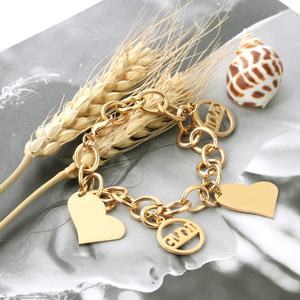 Bracelets personnalisés en forme de cœur plaqués or, bijoux en acier inoxydable pour femmes - Product Image 2