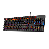 Clavier de jeu mécanique USB 104 touches pleine taille avec rétroéclairage RGB, ergonomique, pour ordinateur – Vente directe usine, nouveau modèle