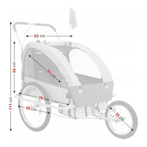 Remolque plegable <span class=keywords><strong>para</strong></span> bicicleta de <span class=keywords><strong>perro</strong></span>, carrito <span class=keywords><strong>para</strong></span> mascotas, vagón de bicicleta, transportador de carga con 3 entradas y pantalla de malla transpirable <span class=keywords><strong>para</strong></span> viajes y todoterreno - Product Image 6