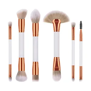 Hot Sell Factory Direct Dual End 6PCS Makeup Brush Set Double Ended Makeup Brushes for Blending Liquid Powder